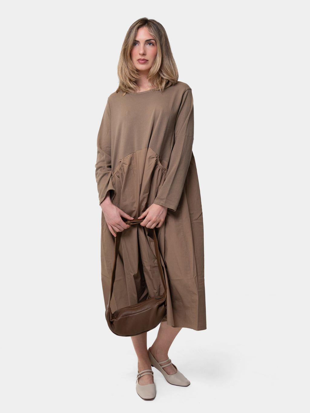 Long Sleeve Cotton Midi Poplin Dress – Baci Fashion