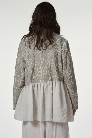 2 - Fabric Jacket with Floral Embroidery - Baci Fashion