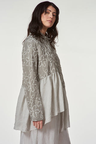 2 - Fabric Jacket with Floral Embroidery - Baci Fashion