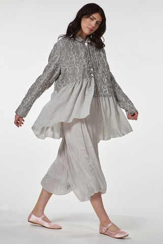2 - Fabric Jacket with Floral Embroidery - Baci Fashion
