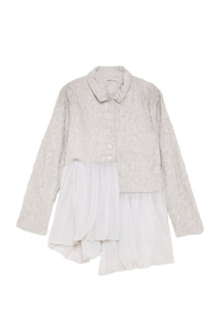 2 - Fabric Jacket with Floral Embroidery - Baci Fashion