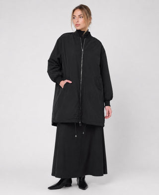 2 Pocket Long Bomber Jacket - Baci Fashion