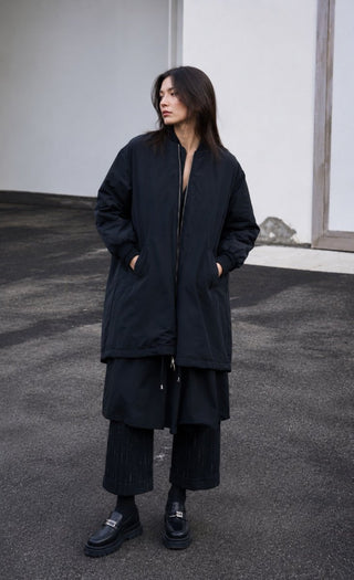 2 Pocket Long Bomber Jacket - Baci Fashion