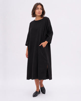 3/4 Sleeve Boat Neck T-Shirt Dress - Baci Fashion