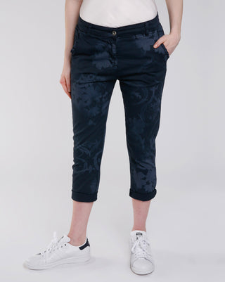 Scroll Print Ruffle Pocket Pant