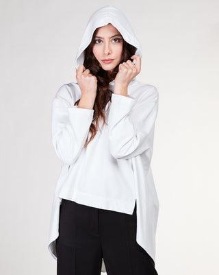 Rolled Hood Flyaway Sweater