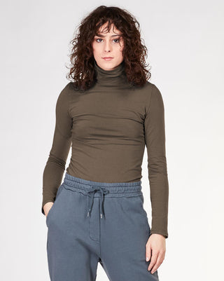 Cowl-Turtleneck Long Sleeve T-Shirt