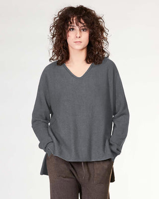V-Neck Raw Seam Sweater