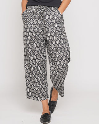 Contrast Tile Drawstring Culottes