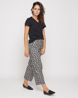 Contrast Tile Drawstring Culottes