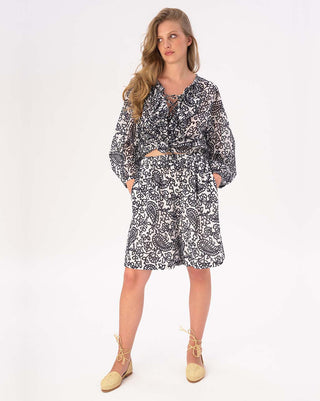 Watercolor Paisely Floral Elastic Drawstring Cotton Shorts