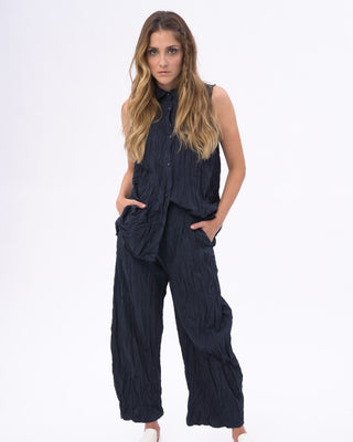 Pleated Crinkled Palazzo Pant