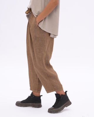 Linen Drawstring Pleated Pants