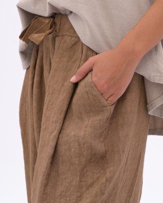 Linen Drawstring Pleated Pants