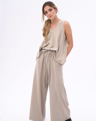 Organic Cotton Palazzo Elastic Pants