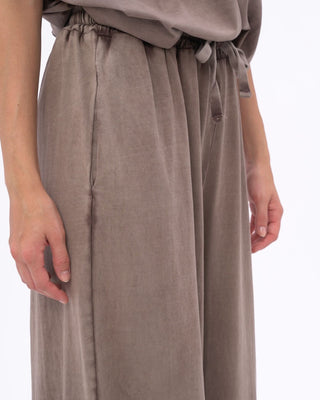 Stonewashed Organic Cotton Palazzo Elastic Pants