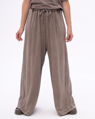 Stonewashed Organic Cotton Palazzo Elastic Pants