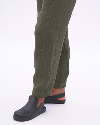 Linen Pleated Elastic Waist Pants