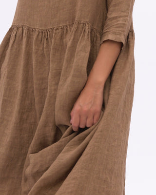 Linen V-neck Tiered Dress