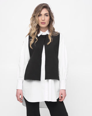 Back Tie Cotton Blend Vest