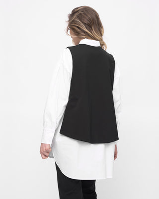 Back Tie Cotton Blend Vest