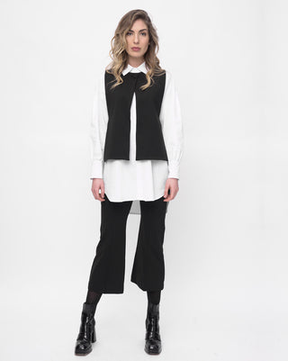 Back Tie Cotton Blend Vest