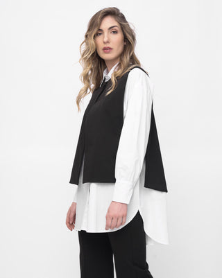 Back Tie Cotton Blend Vest