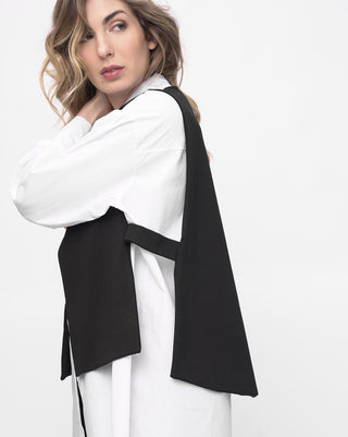 Back Tie Cotton Blend Vest