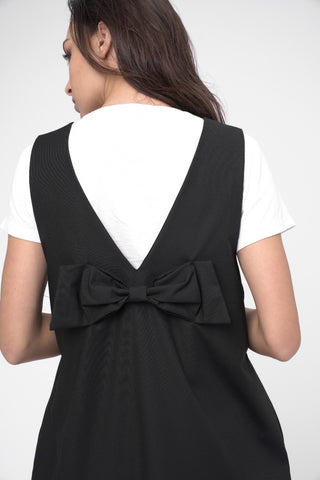 V Neck Back Bow Dress