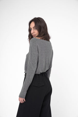 Round Neck Raw Edge Sweater