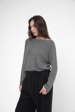 Round Neck Raw Edge Sweater