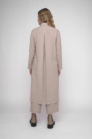 Tiered Waist Cotton Linen Dress