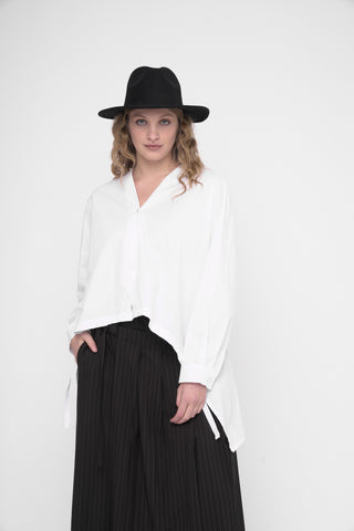 V Neck Buttoned Long Sleeve Shirt