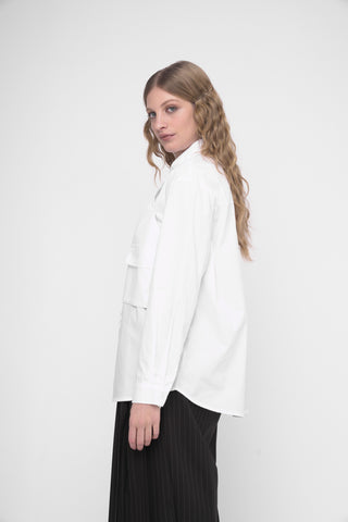 Overlay Buttoned Long Sleeve Shirt