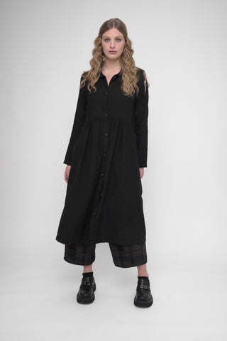 Tiered Waist Cotton Linen Dress