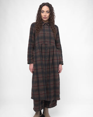 Cotton Plaid Tiered Waist Dress