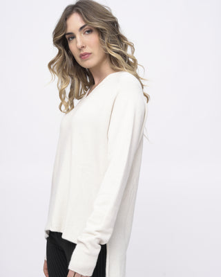 V-Neck Raw Seam Sweater