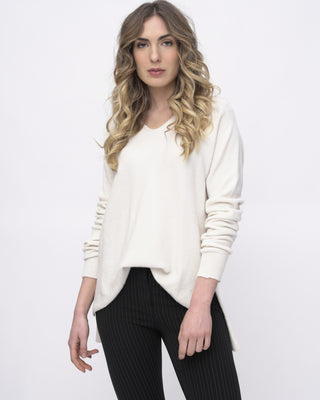 V-Neck Raw Seam Sweater