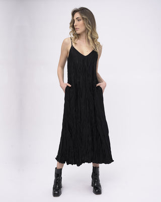 Crinkled Silky Maxi Slip Dress