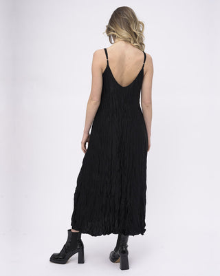 Crinkled Silky Maxi Slip Dress