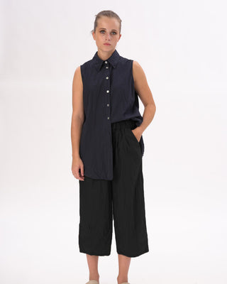 Pleated Elastic Organic Cotton Shorts