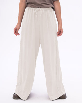 Stonewashed Organic Cotton Palazzo Elastic Pants