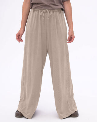 Stonewashed Organic Cotton Palazzo Elastic Pants