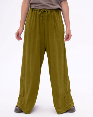 Stonewashed Organic Cotton Palazzo Elastic Pants