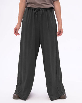 Stonewashed Organic Cotton Palazzo Elastic Pants