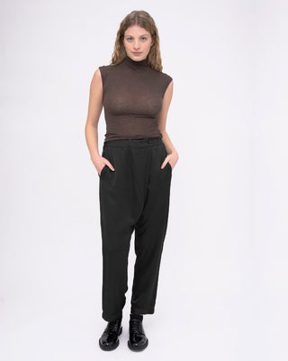 Crossed Waist Straight Leg Pants