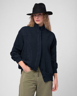 Cotton Linen Cargo Bomber Jacket
