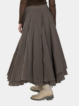 Double Layer Half Circle Midi Skirt