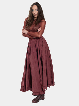 Double Layer Half Circle Midi Skirt