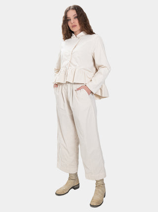 Hi-Lo Peplum Asymmetrical Velvet Jacket